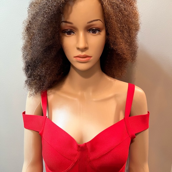 NWOT ADYCE Off Shoulder Bodycon Bandage Red Dress - Picture 6 of 13